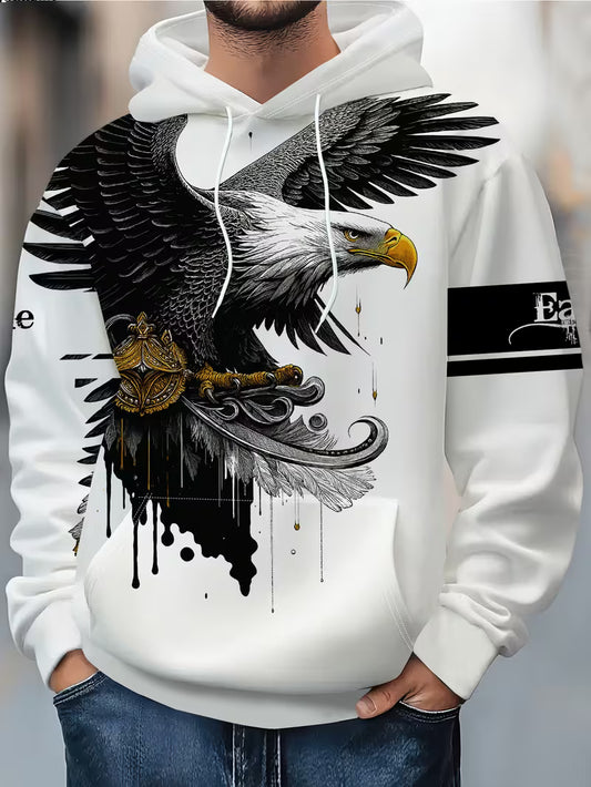 Golden Eagle Black & White Streetwear Hoodie