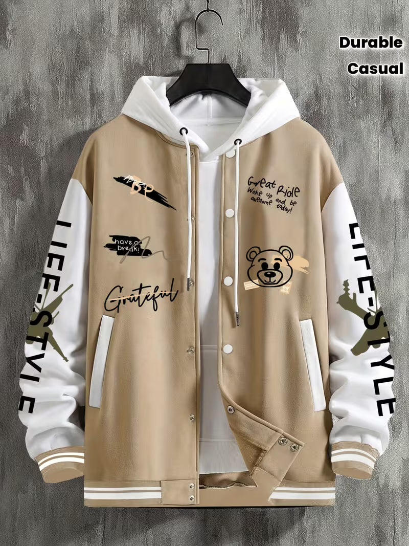 Men’s “Life Is a Journey” Preppy Baseball Jacket