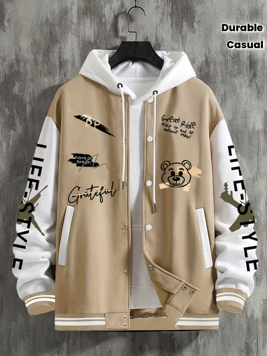 Men’s “Life Is a Journey” Preppy Baseball Jacket